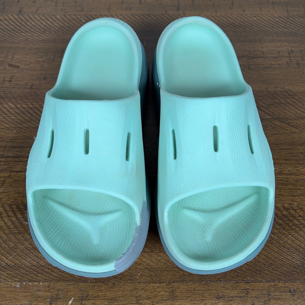 Hoka One One Slides Womens 9 Mint Green Ora Recovery Slide Comfort Walking Shoes - Picture 3 of 7